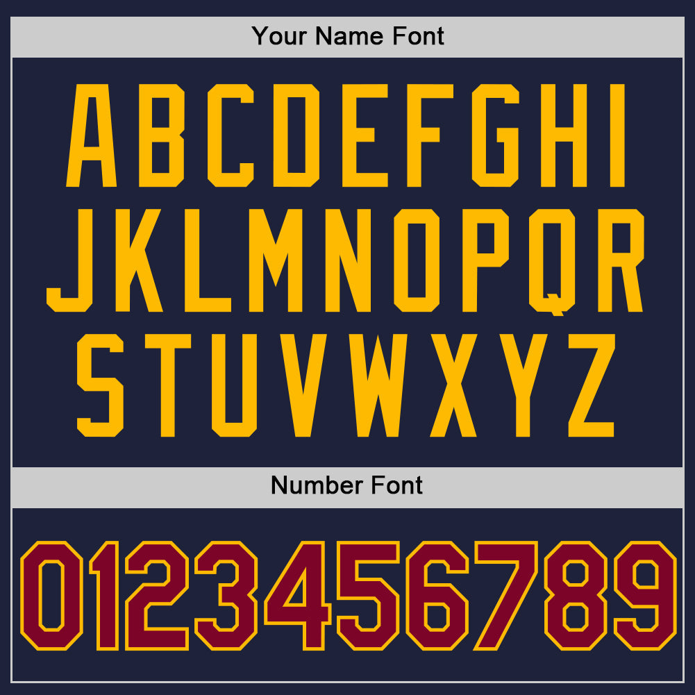 Custom Navy Maroon-Gold Authentic Throwback Basketball Jersey