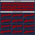 Custom Navy Red Authentic Throwback Basketball Jersey