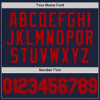 Custom Navy Red Authentic Throwback Basketball Jersey