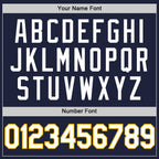 Custom Navy White-Gold Authentic Throwback Basketball Jersey
