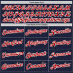 Custom Navy White-Red Authentic Throwback Basketball Jersey