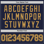 Custom Navy Old Gold Authentic Throwback Basketball Jersey