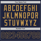 Custom Navy Old Gold Authentic Throwback Basketball Jersey