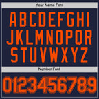 Custom Navy Orange Authentic Throwback Basketball Jersey