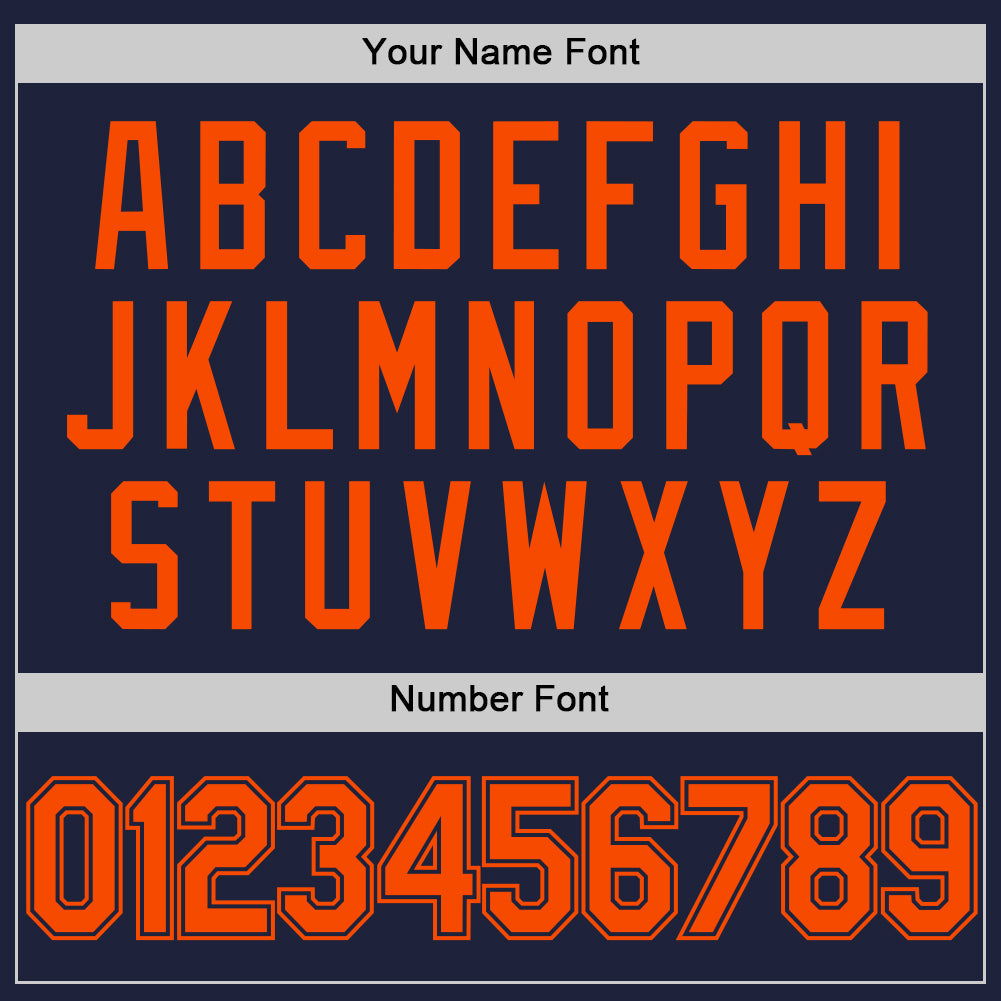 Custom Navy Orange Authentic Throwback Basketball Jersey