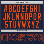 Custom Navy Orange Authentic Throwback Basketball Jersey
