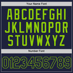 Custom Navy Neon Green Authentic Throwback Basketball Jersey