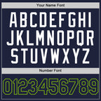 Custom Navy Neon Green-White Authentic Throwback Basketball Jersey