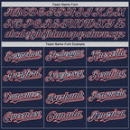 Custom Navy White-Red Authentic Baseball Jersey