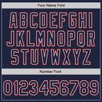 Custom Navy White-Red Authentic Baseball Jersey