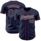Custom Navy White-Crimson Authentic Baseball Jersey