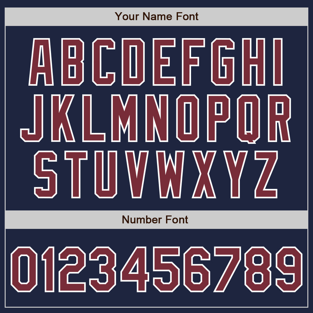 Custom Navy Burgundy-White Authentic Baseball Jersey