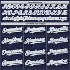 Custom Navy Silver-White Authentic Baseball Jersey