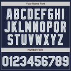 Custom Navy Silver-White Authentic Baseball Jersey