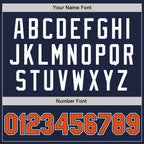 Custom Navy Orange-White Authentic Baseball Jersey