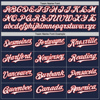 Custom Navy White-Red Authentic Baseball Jersey