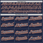 Custom Navy White-Orange Authentic Baseball Jersey