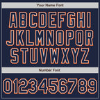 Custom Navy White-Orange Authentic Baseball Jersey