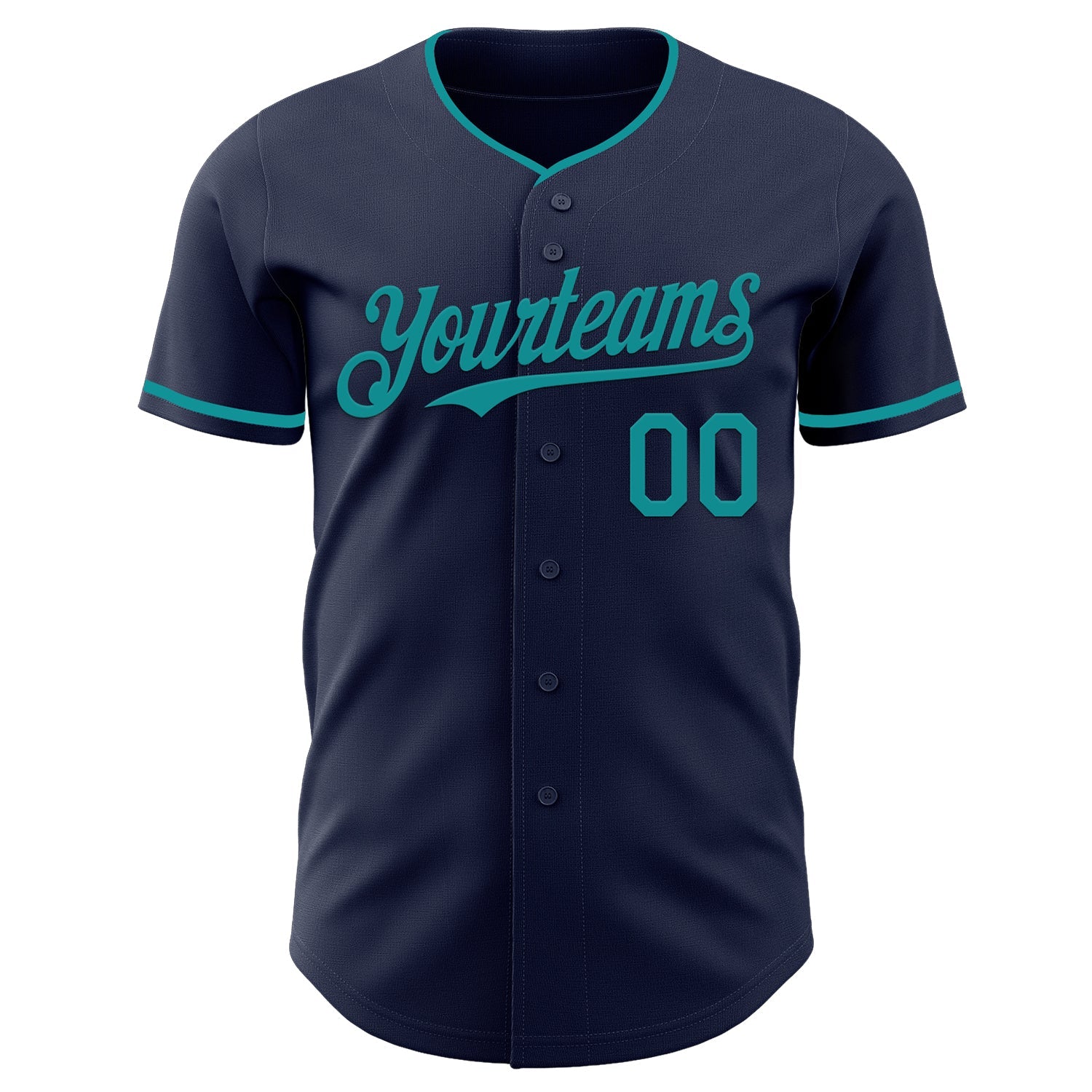 Custom Navy Teal Authentic Baseball Jersey