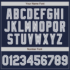 Custom Navy Gray-White Authentic Baseball Jersey