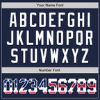 Custom Navy White Pinstripe USA Flag Authentic Baseball Jersey