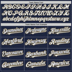Custom Navy White Old Gold Authentic Baseball Jersey