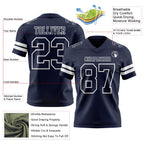 Custom Navy White Authentic Football Jersey