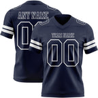 Custom Navy White Authentic Football Jersey