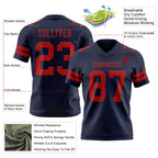 Custom Navy Red Authentic Football Jersey