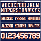 Custom Navy White-Orange Authentic Football Jersey