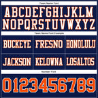 Custom Navy Orange-White Authentic Football Jersey