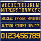 Custom Navy Gold Authentic Football Jersey