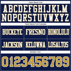 Custom Navy Old Gold-White Authentic Football Jersey