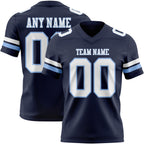 Custom Navy White-Light Blue Authentic Football Jersey