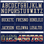 Custom Navy Vintage USA Flag-Cream Authentic Football Jersey