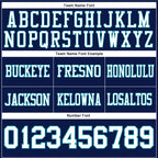 Custom Navy White-Teal Authentic Football Jersey