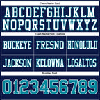 Custom Navy Teal-White Authentic Football Jersey