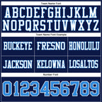 Custom Navy Powder Blue-White Authentic Football Jersey
