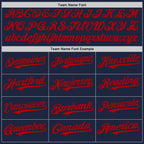 Custom Navy White-Red Authentic Baseball Jersey