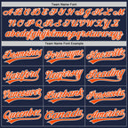 Custom Stitched Navy Orange-White Baseball Pullover Sweatshirt Hoodie