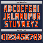 Custom Stitched Navy Orange-White Baseball Pullover Sweatshirt Hoodie