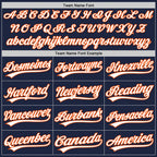 Custom Stitched Navy White-Orange Baseball Pullover Sweatshirt Hoodie