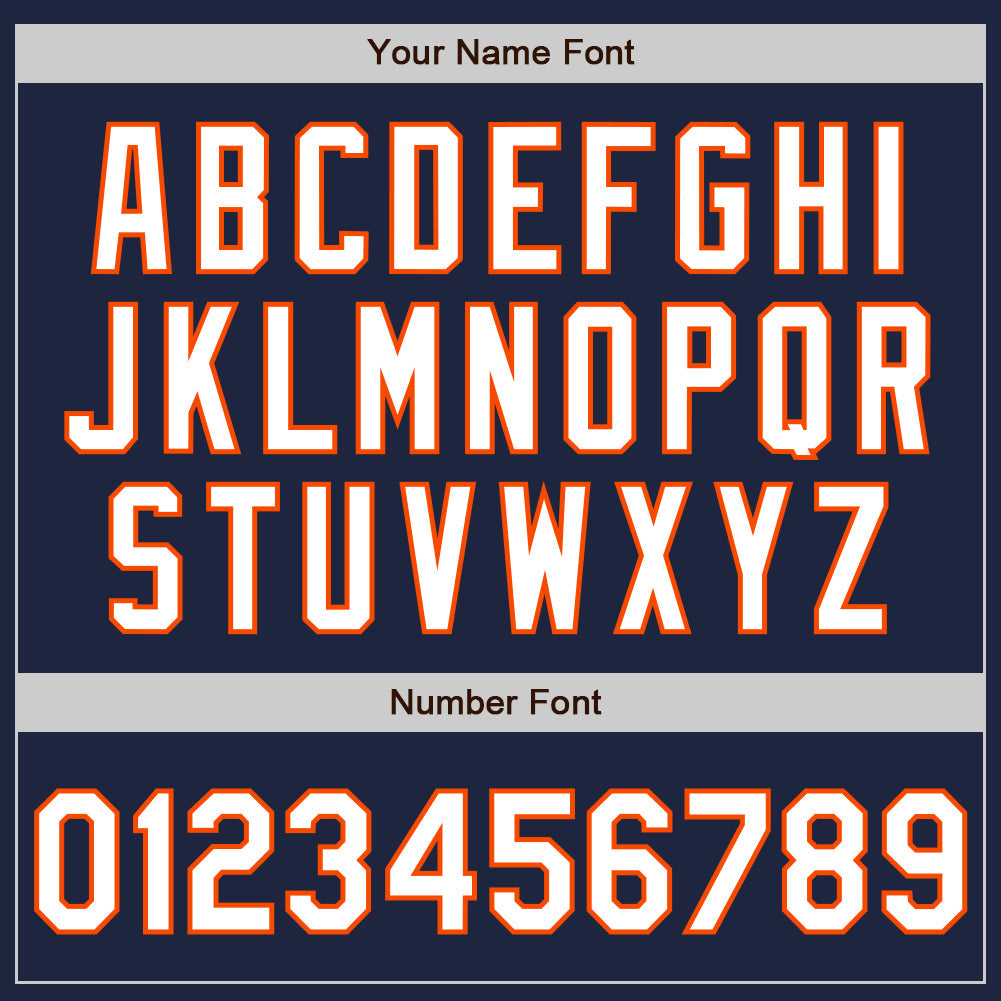 Custom Stitched Navy White-Orange Baseball Pullover Sweatshirt Hoodie