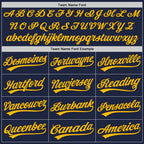 Custom Stitched Navy Gold Baseball Pullover Sweatshirt Hoodie