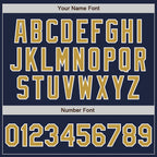 Custom Stitched Navy Old Gold-White Baseball Pullover Sweatshirt Hoodie