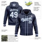 Custom Stitched Navy White-Light Blue Baseball Pullover Sweatshirt Hoodie