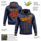 Custom Stitched Navy Maroon-Gold Baseball Pullover Sweatshirt Hoodie