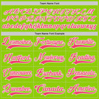 Custom Neon Green Neon Pink-White Hockey Lace Neck Jersey