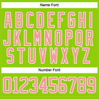 Custom Neon Green Medium Pink-White Hockey Lace Neck Jersey