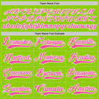 Custom Neon Green Pink-White Hockey Lace Neck Jersey
